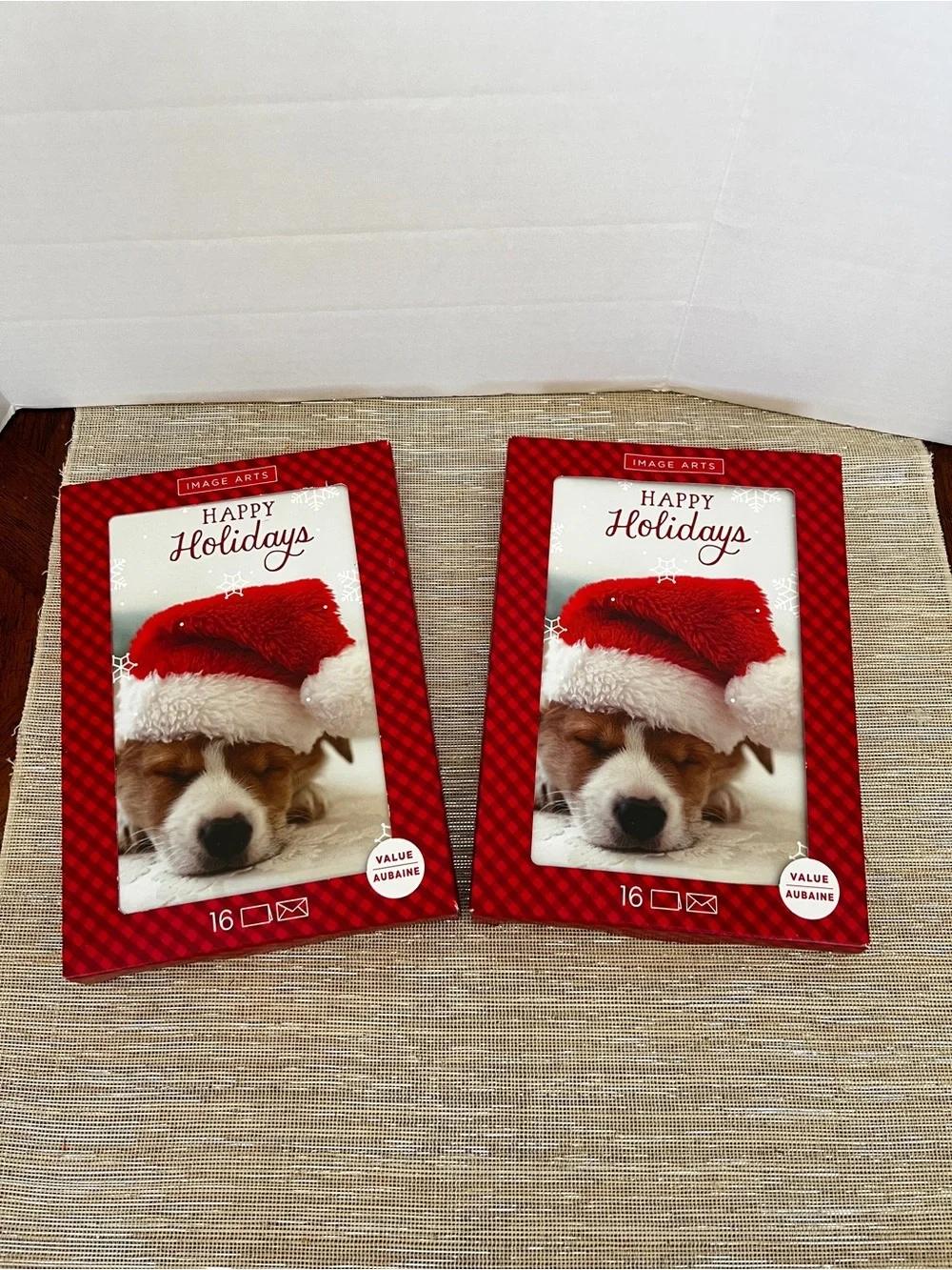 Lot of 2 Box Holiday Christmas Cards Dog Puppy Print 16 Count in Each Box